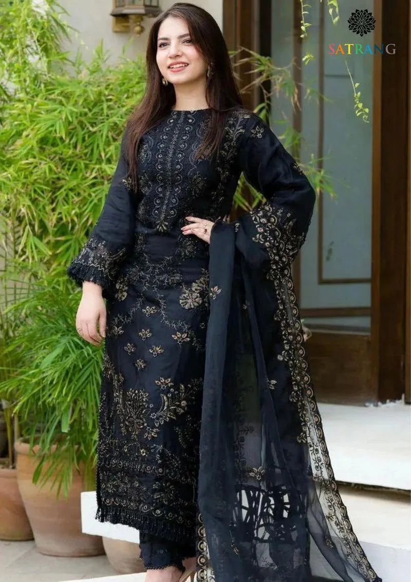 3 Pcs Women's Unstitched Embroidered Suit