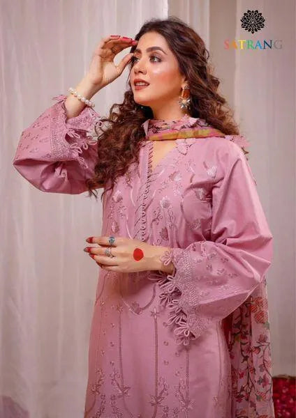 3 Pcs Women's Unstitched Embroidered Suit