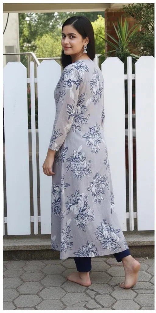 3 Pcs Women's Stitched Shamoz Silk Printed Gown Suit
