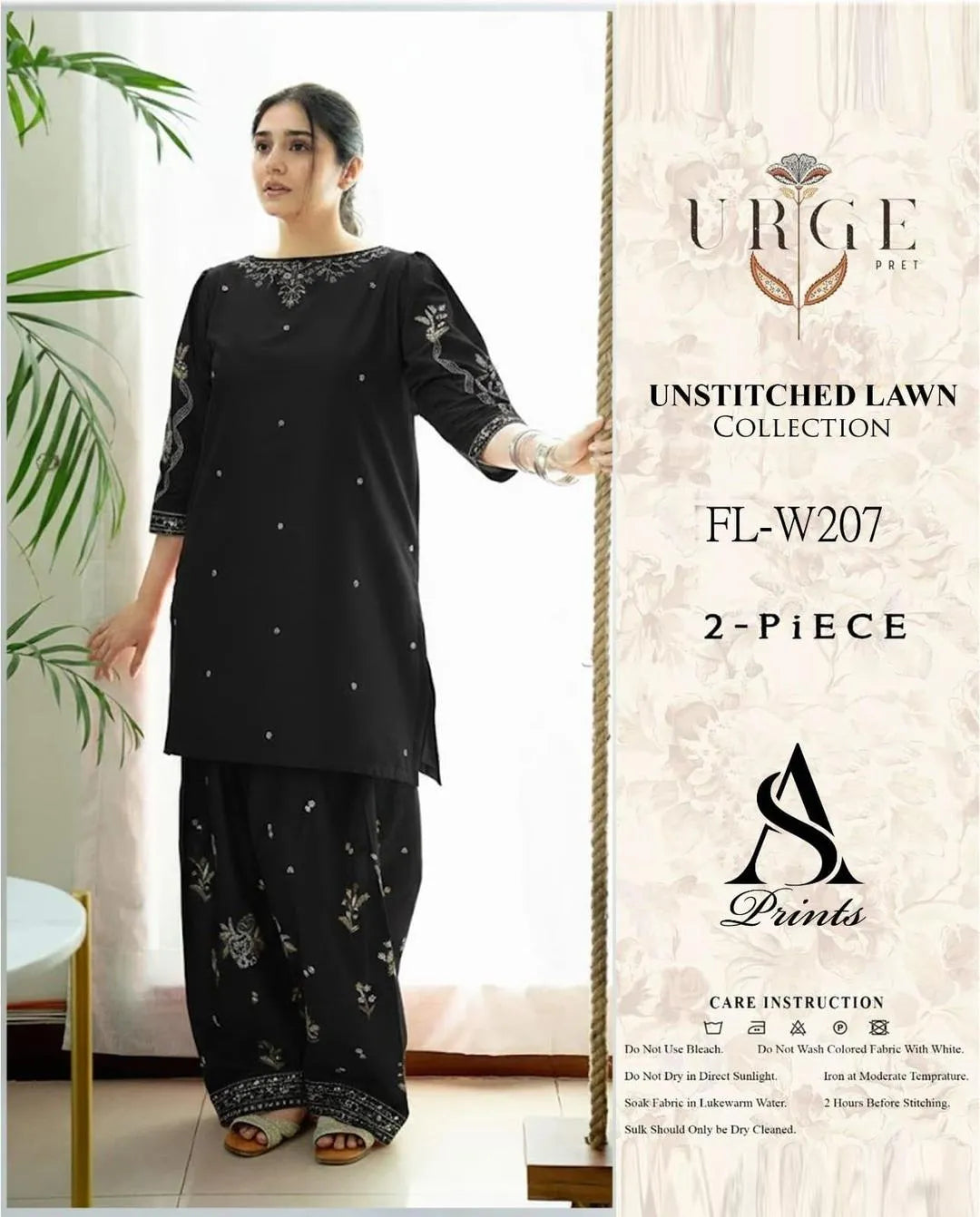 2 Pcs Women's Unstitched Embroidered Suit