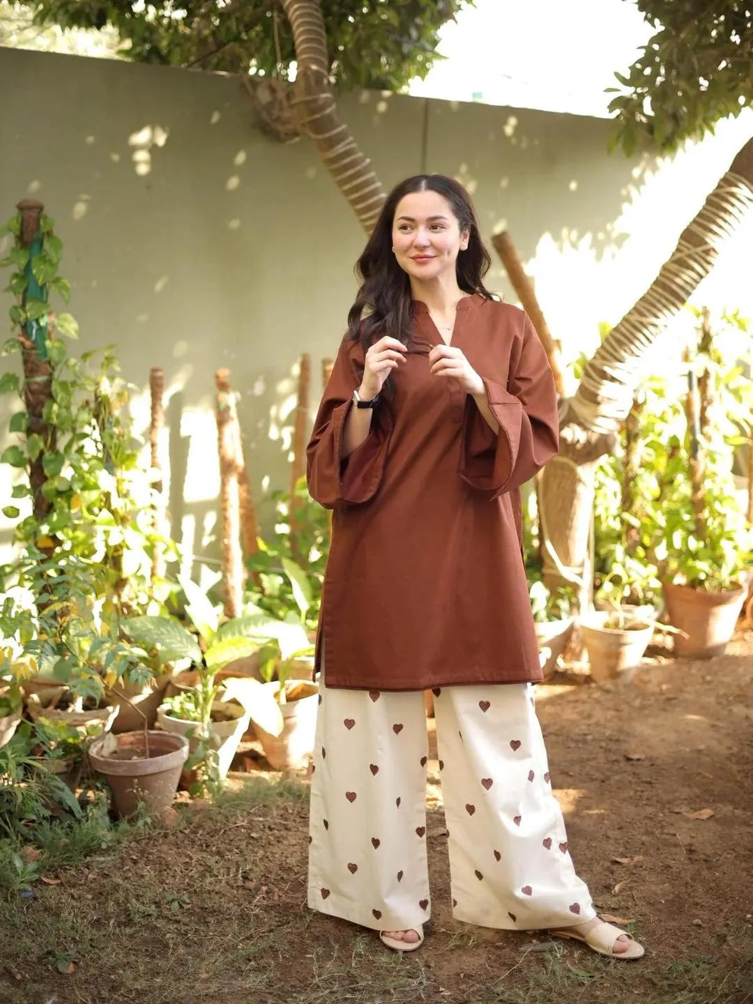 2 Pcs Women's Stitched Cotton Embroidered Shirt And Trouser