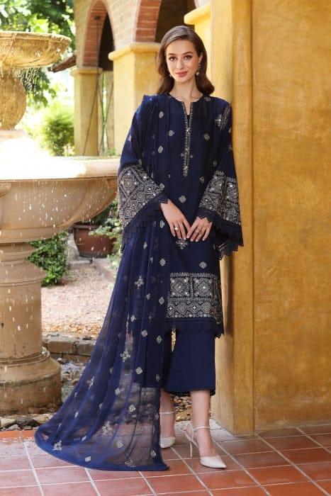 3 Pcs Women's Unstitched Linen Embroidered Suit