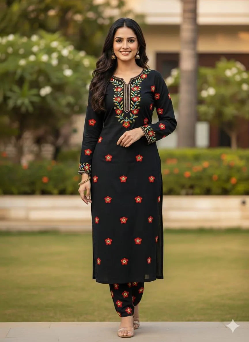 2 Pcs Women's Unstitched Embroidered Suit