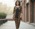 Stylish Brown Khaddar Embroidered Shirt and Trouser Set - 2 Pcs for Everyday Wear
