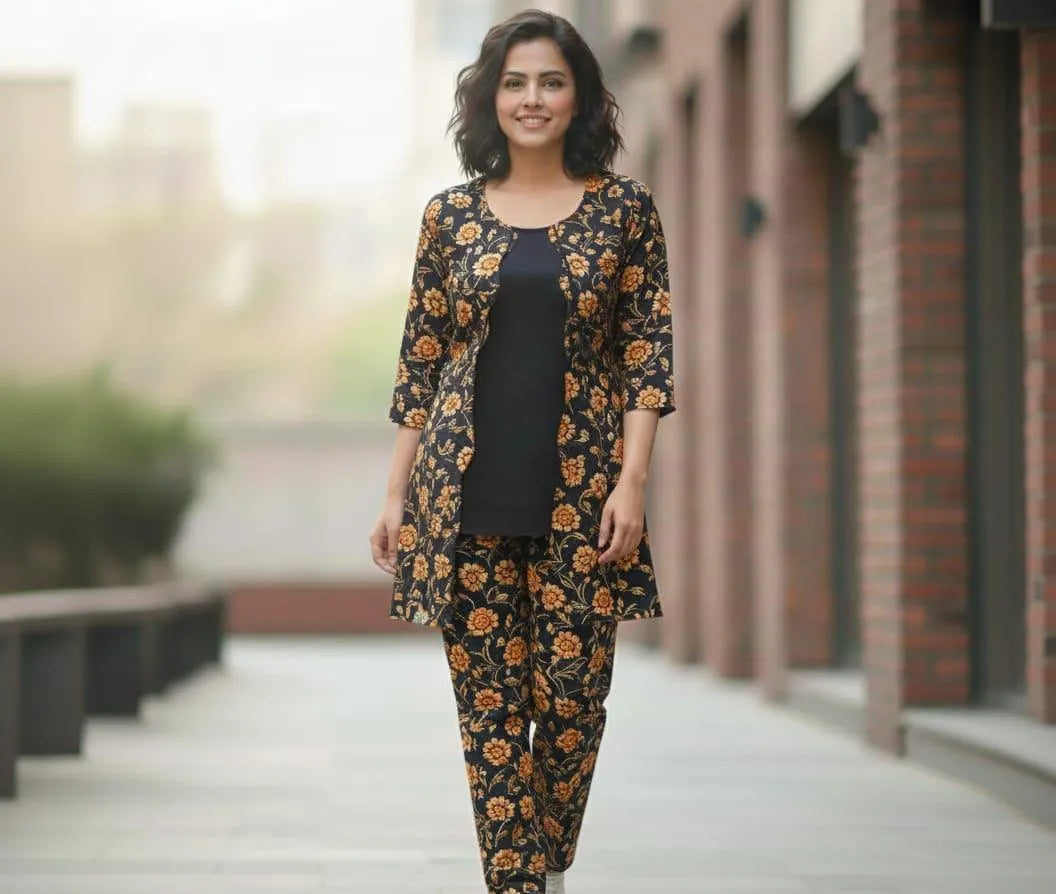 Stylish Brown Khaddar Embroidered Shirt and Trouser Set - 2 Pcs for Everyday Wear