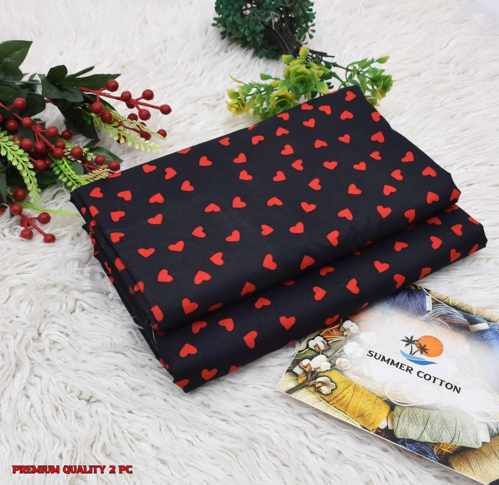2 Pcs Women's Unstitched Printed Suit