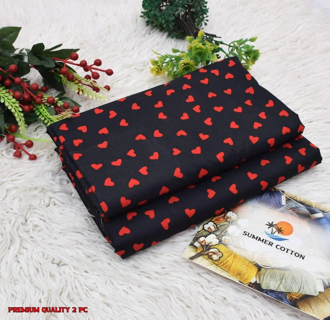 2 Pcs Women's Unstitched Printed Suit